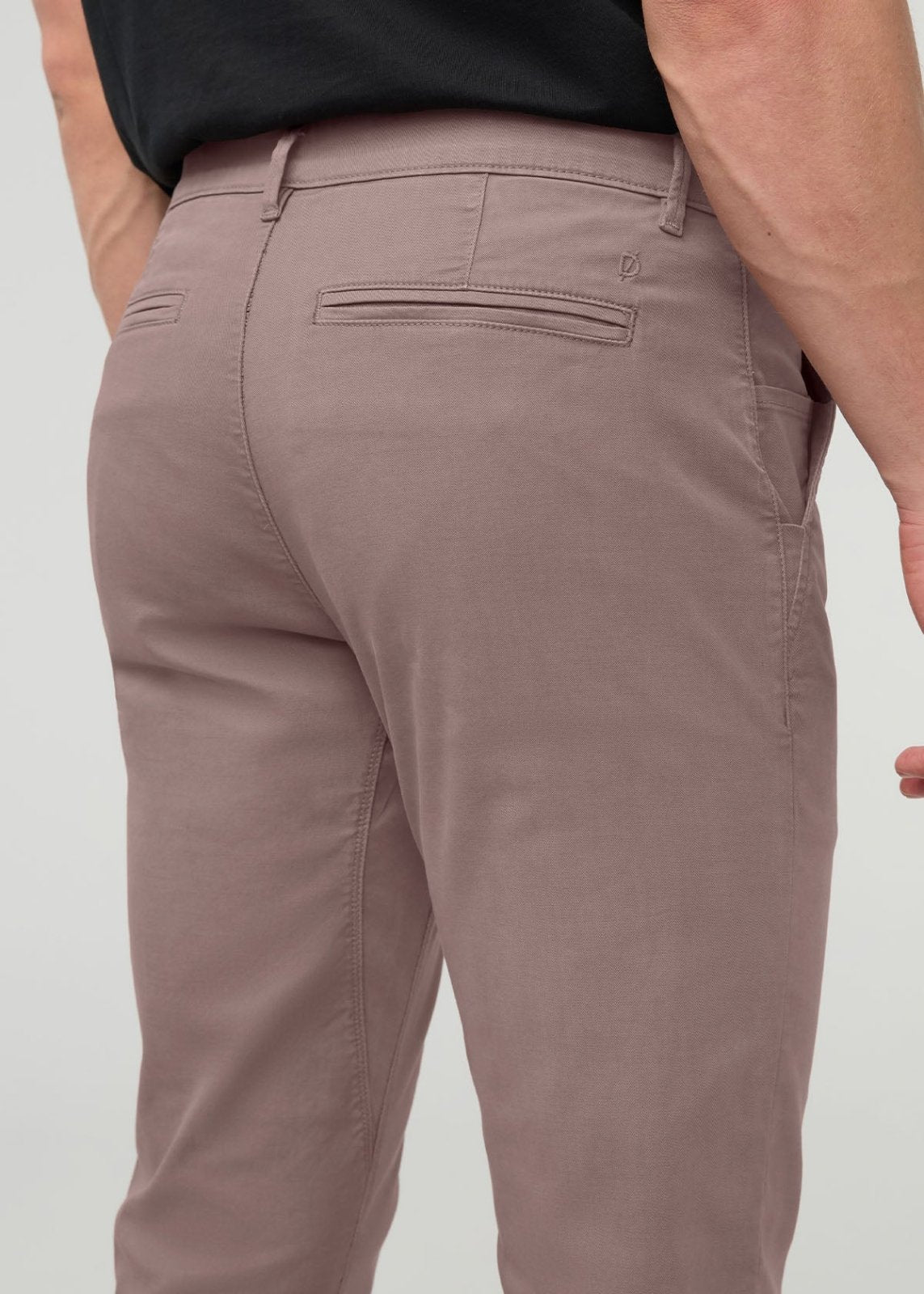 Men's Hazy Mauve Lightweight Slim Straight Chino Pant back waistband detail