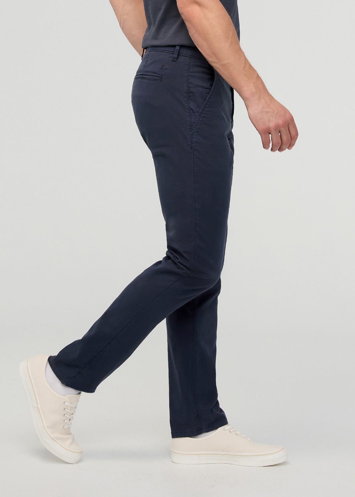 Men's Navy Lightweight Slim Straight Chino Pant side
