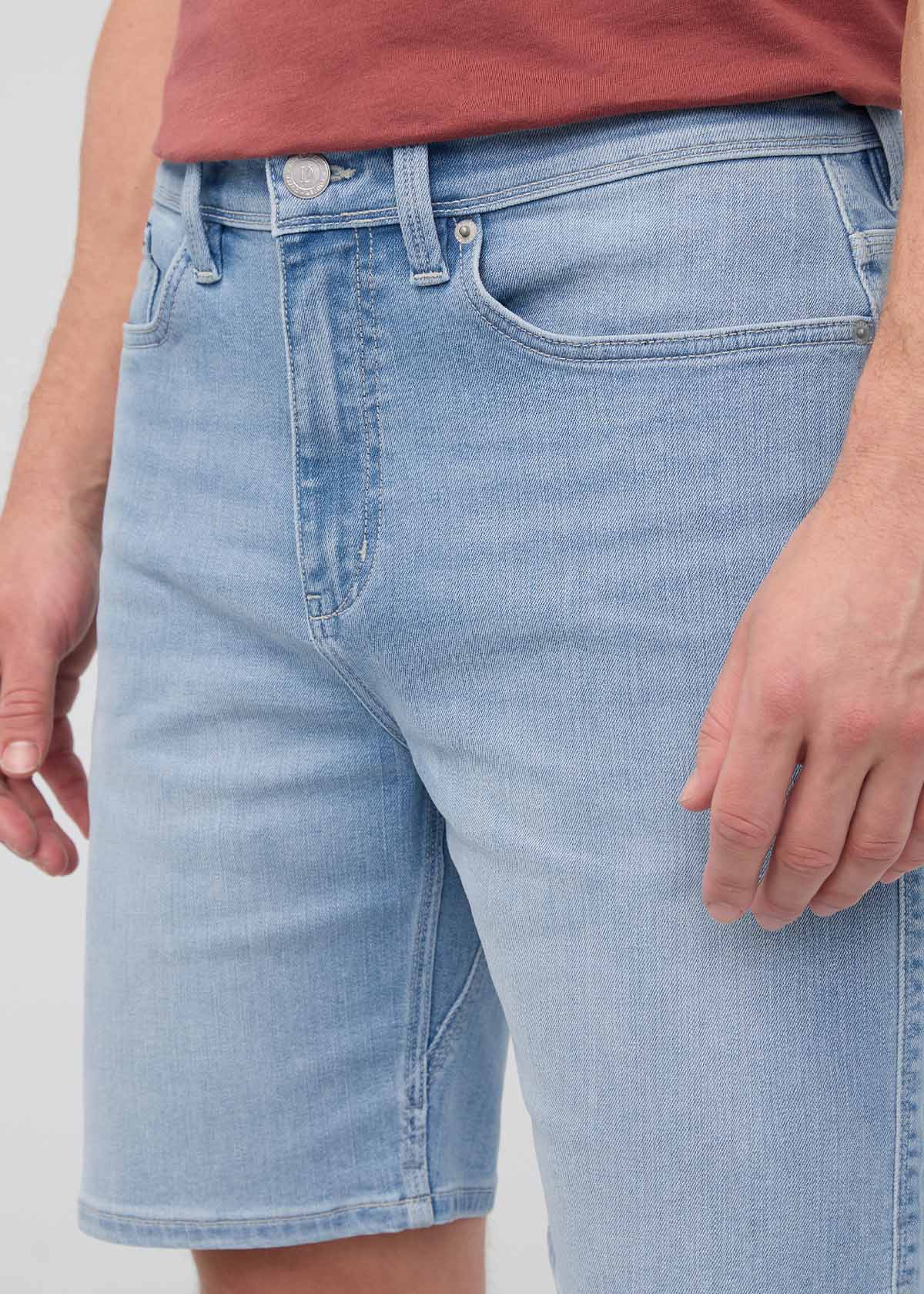 Mens Performance Denim Relaxed Stretch Short front waistband detail