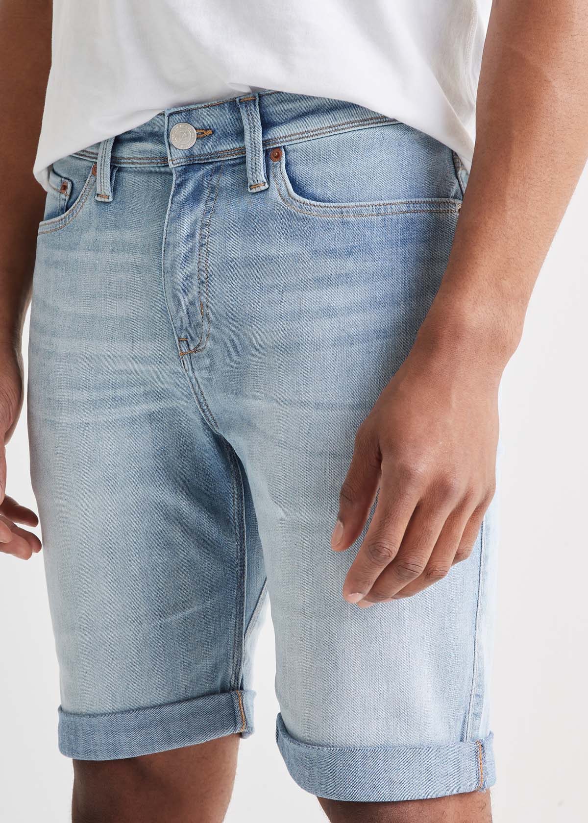 Men's Ocean Wash Slim Fit Stretch Jean Shorts Waist Detail