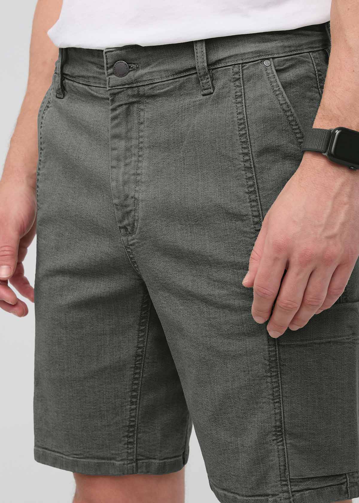 Men's Thyme Stretch Canvas Cargo Shorts front detail
