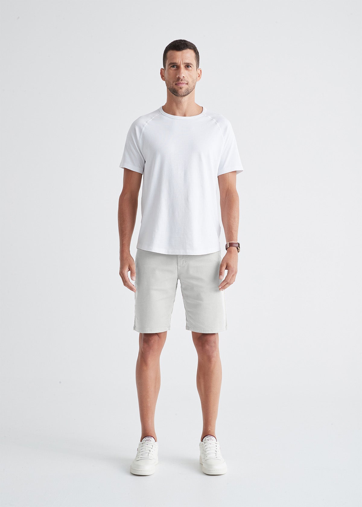 Men's White Relaxed Fit Performance Short full body