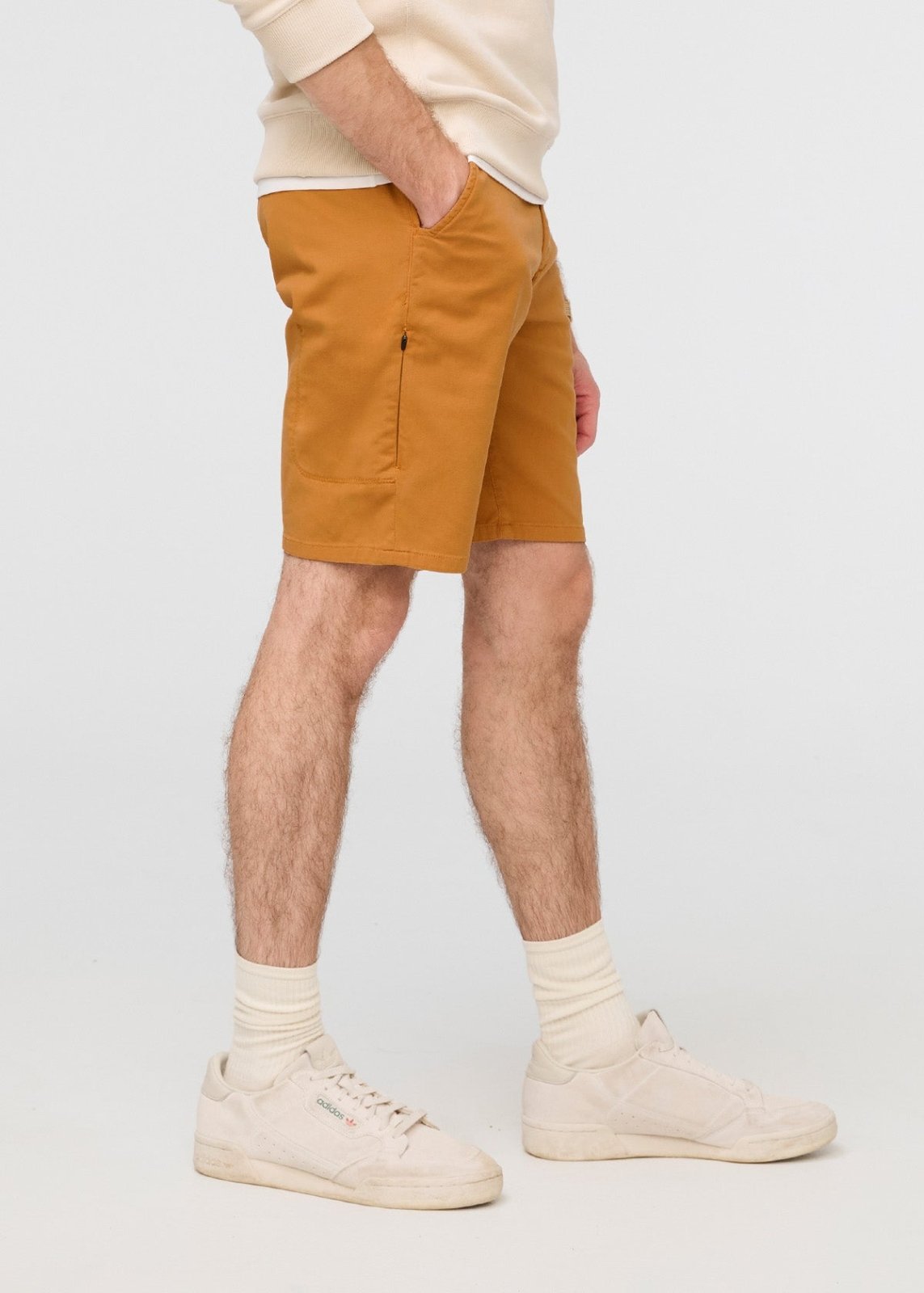 mens orange lightweight short slim fit side