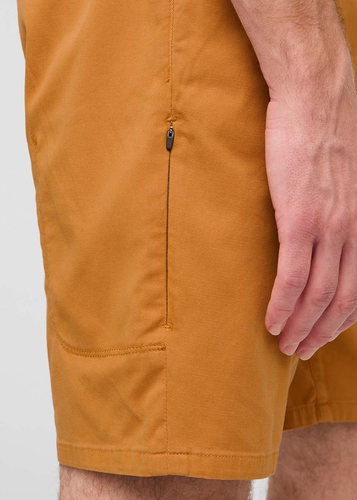 mens orange lightweight short slim fit zip thigh pocket