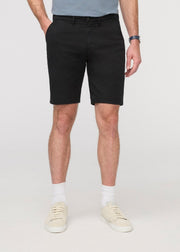 Men's Black Lightweight Shorts Slim Fit front