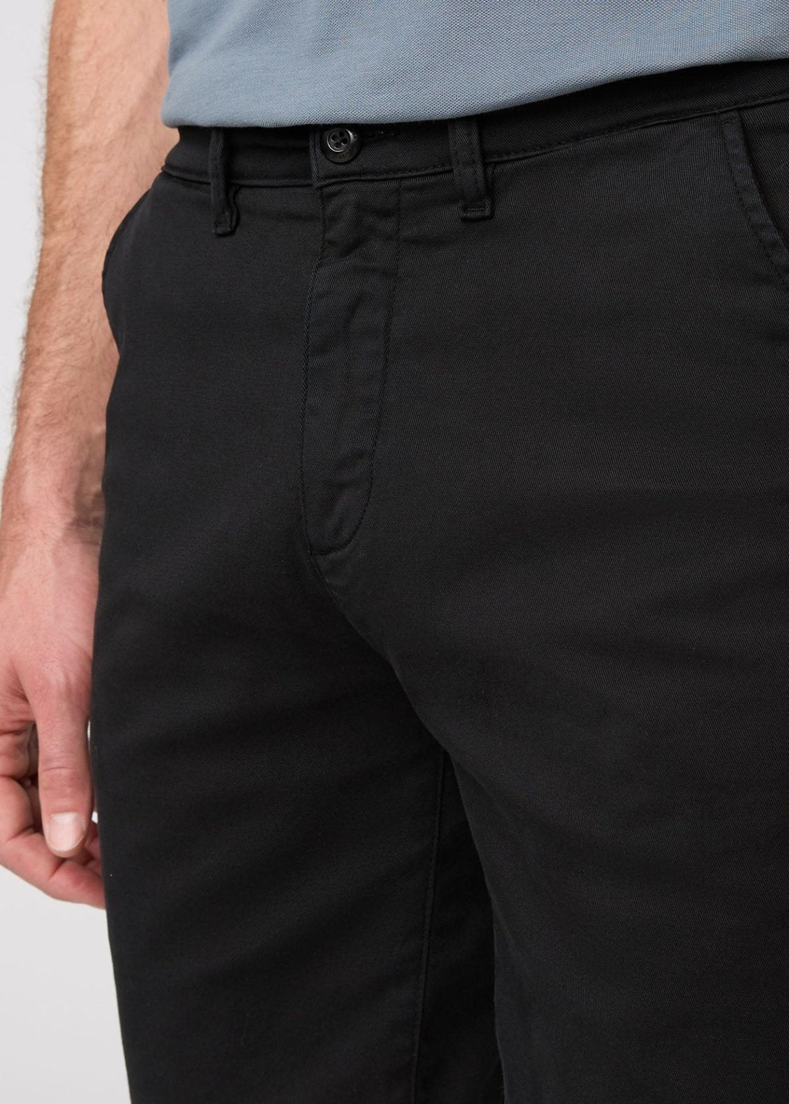 Men's Black Lightweight Shorts Slim Fit waist detail