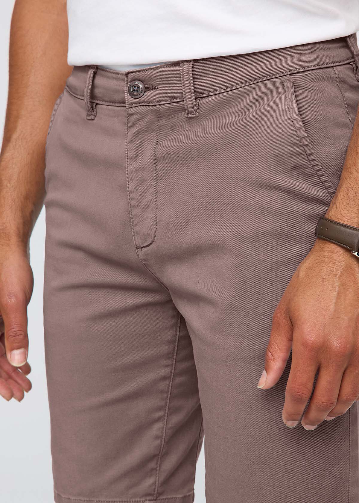 Men's Hazy Mauve Lightweight Shorts Slim Fit front waistband detail