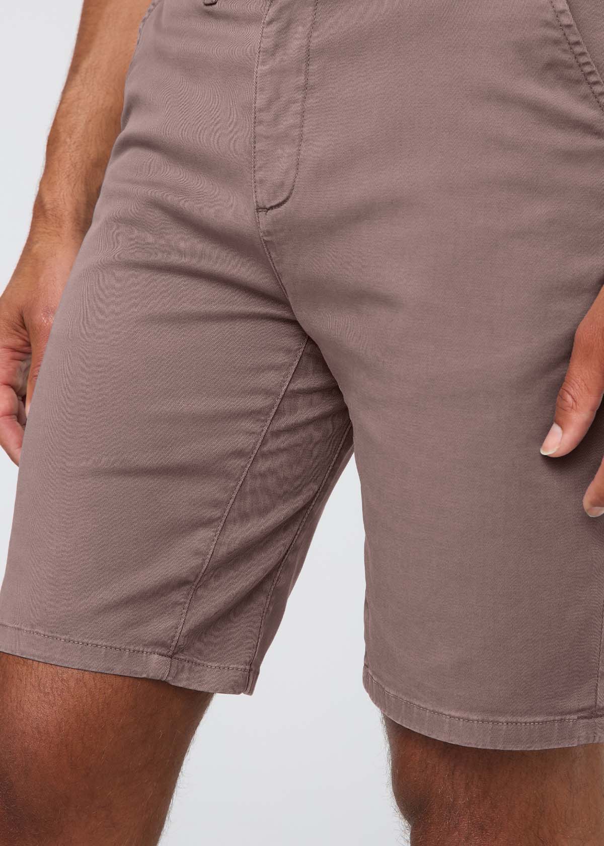 Men's Hazy Mauve Lightweight Shorts Slim Fit front gusset detail