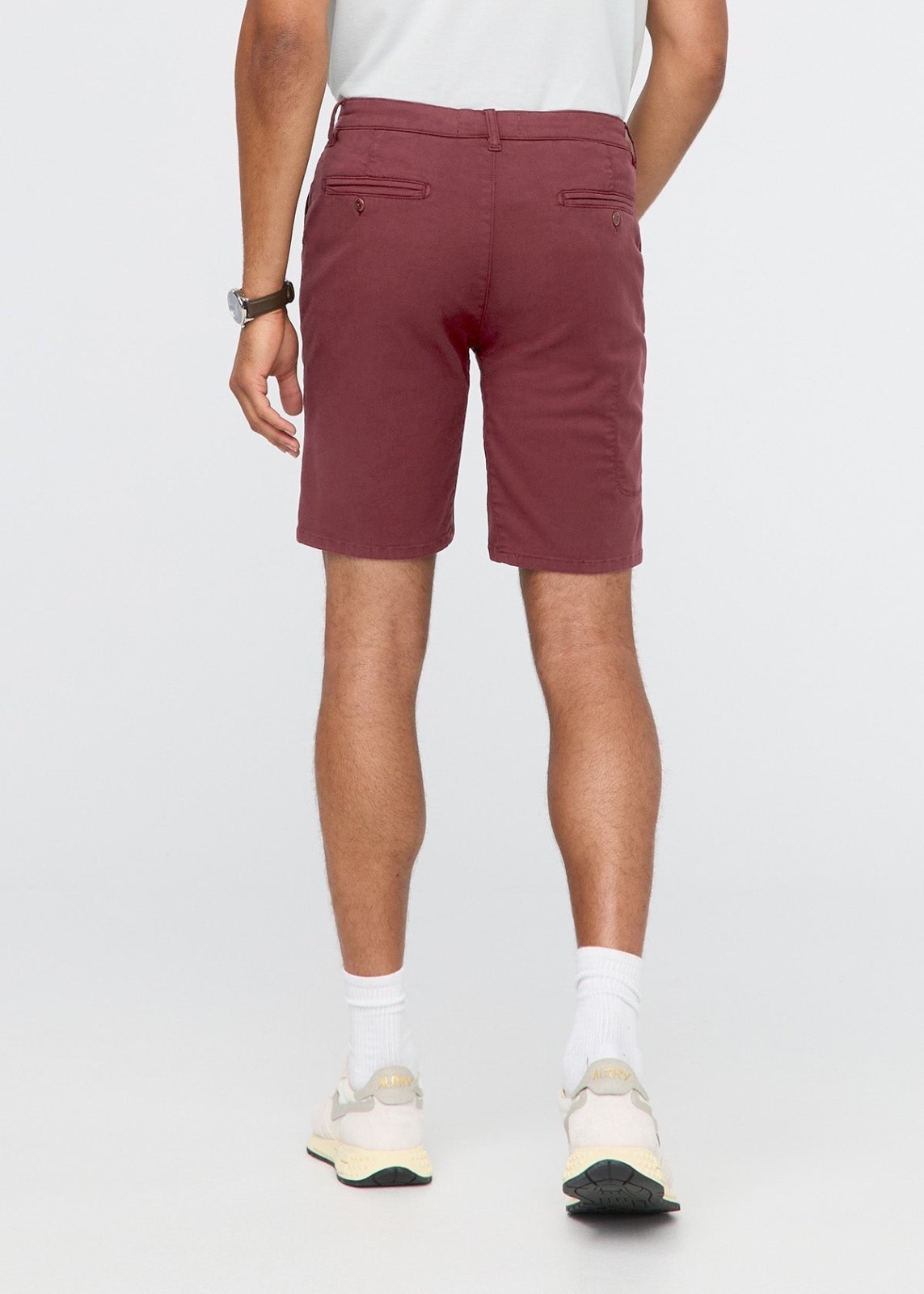 Men's Red Lightweight Shorts Slim Fit back