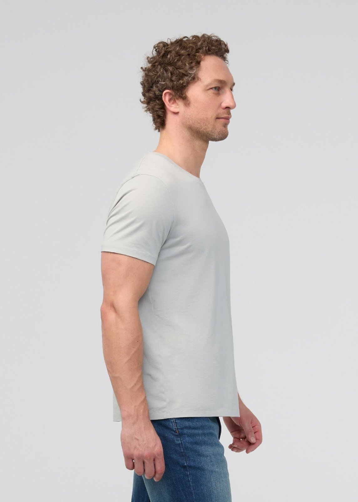 mens 100% pima cotton light sage green t-shirt side