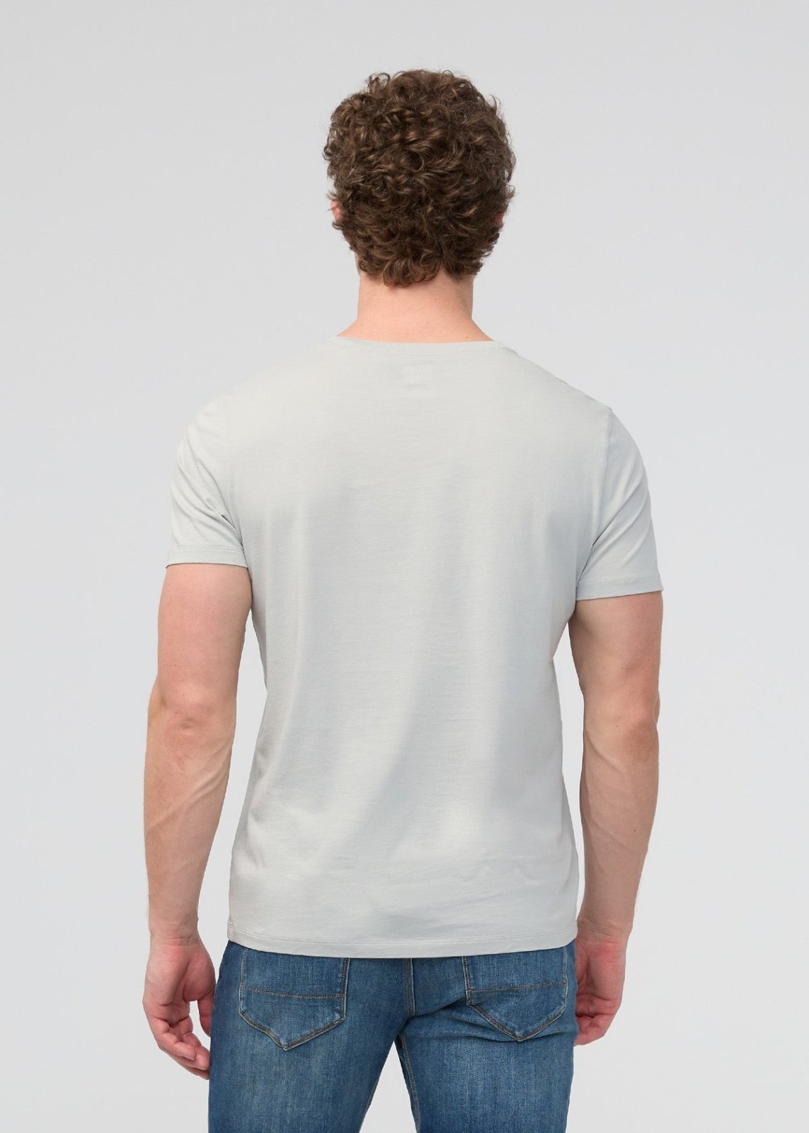 mens 100% pima cotton light sage green t-shirt back