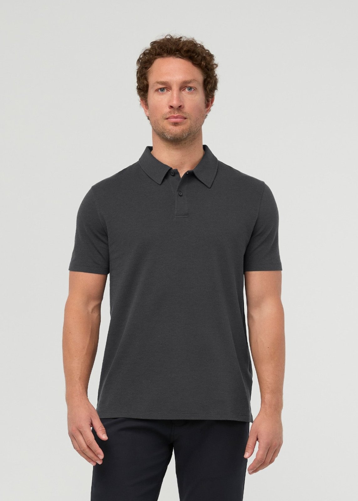 Men's Breathable Charcoal Polo front