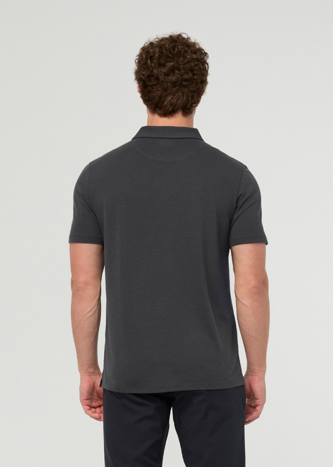 Men's Breathable Charcoal Polo back