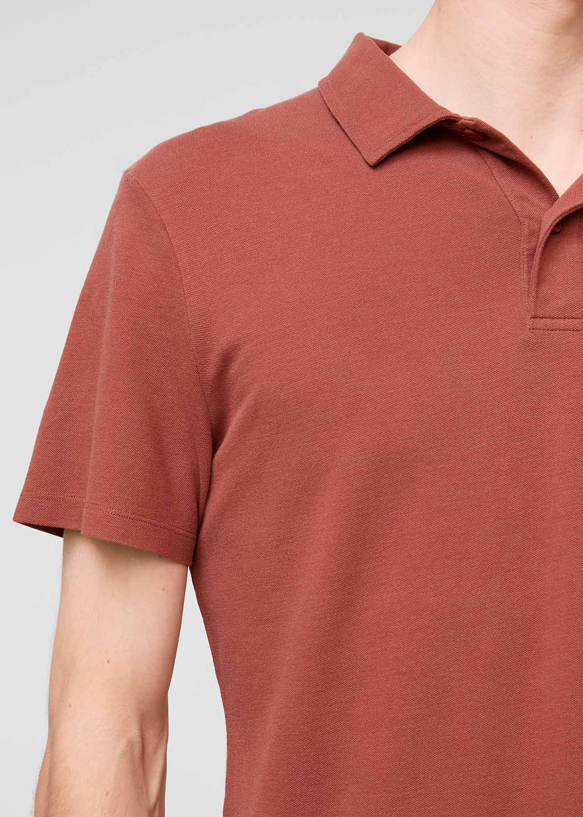 mens breathable red polo front neckline