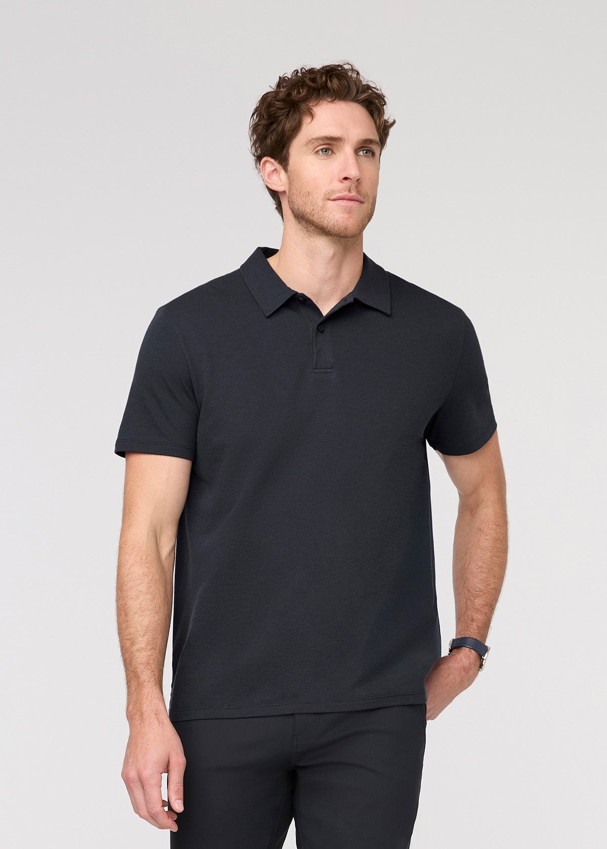 Men's Breathable Navy Polo front