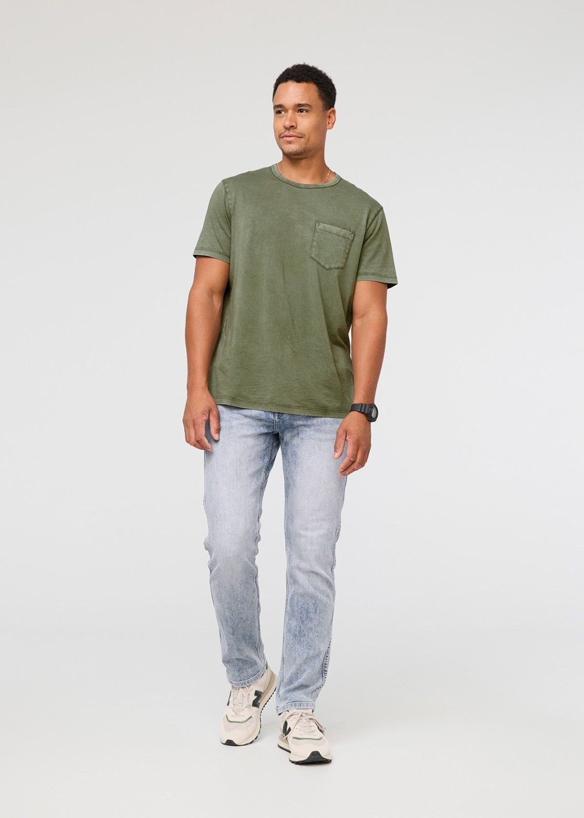 Men s Pima Cotton Vintage Style Green T Shirt