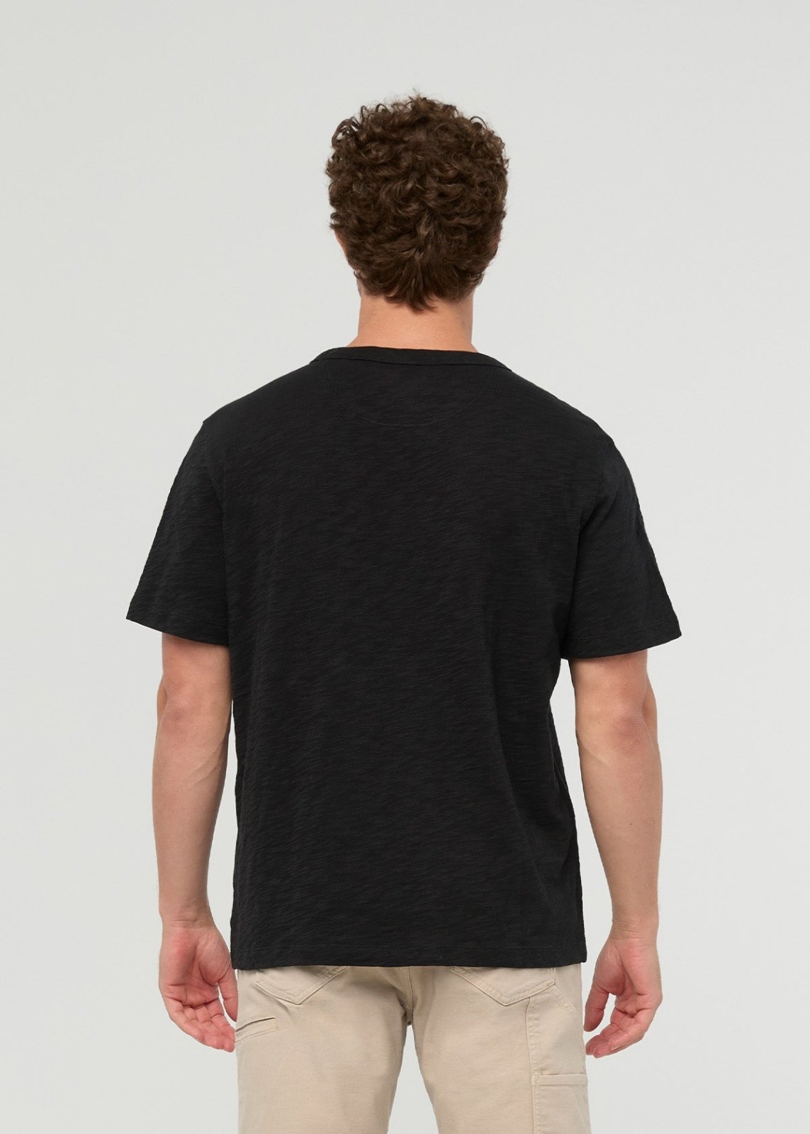 Men's Black Midweight Slub Jersey Tee back