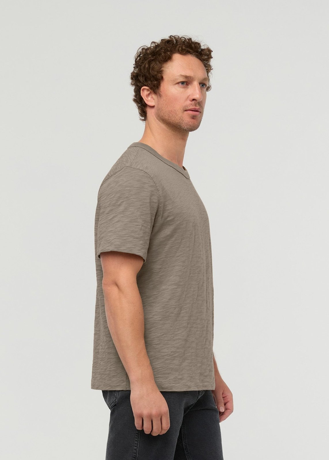 Men's Brown Midweight Slub Jersey Tee side