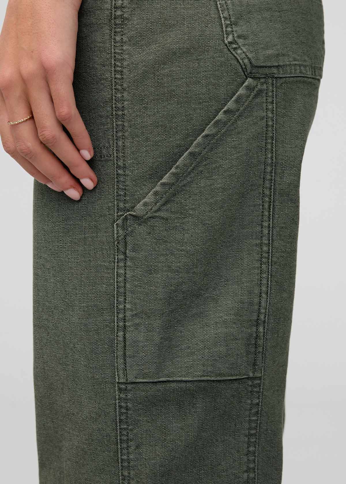 Women's Black Spruce Stretch Canvas  Utility Pants side pocket detail