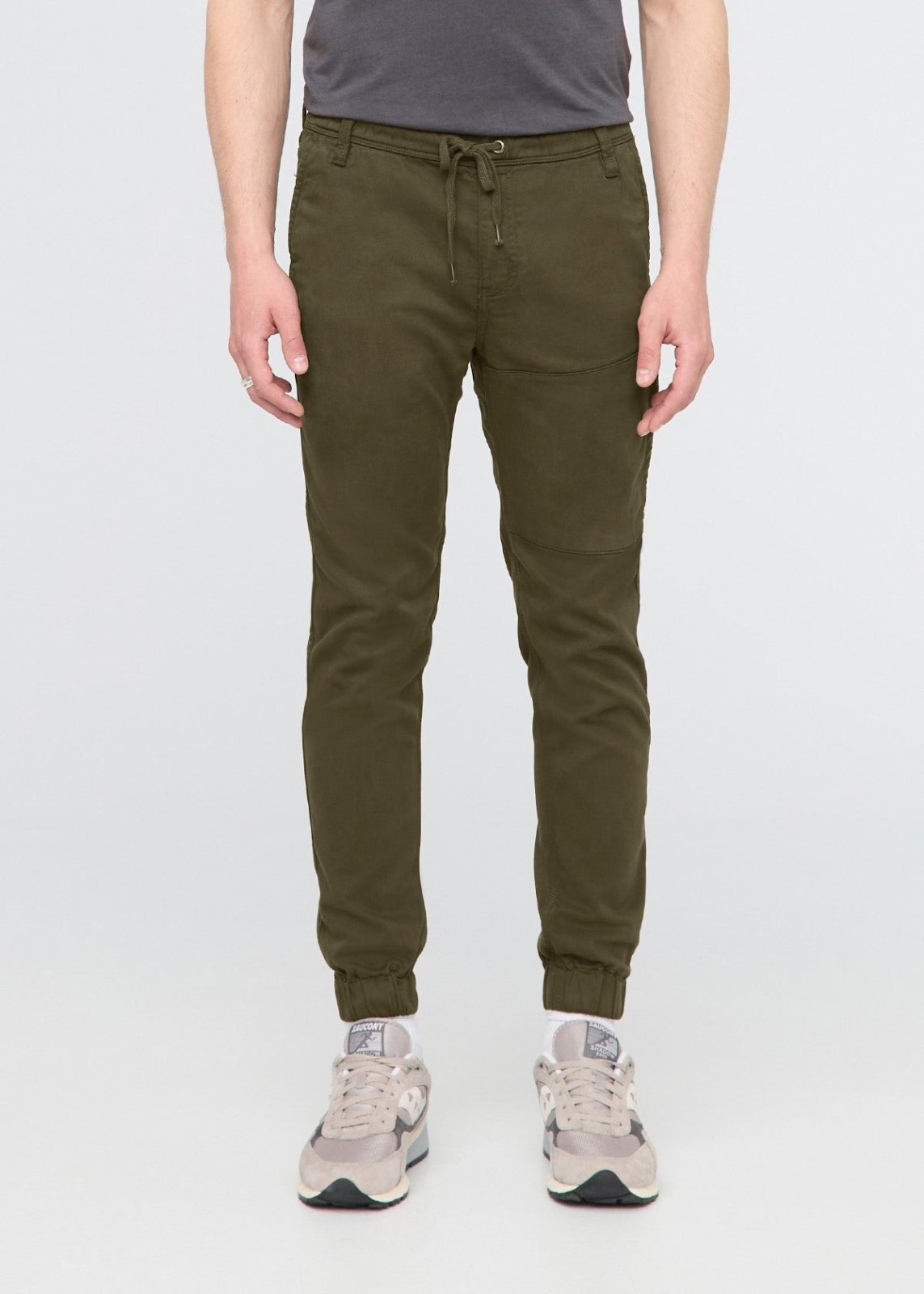 mens army green athletic jogger front