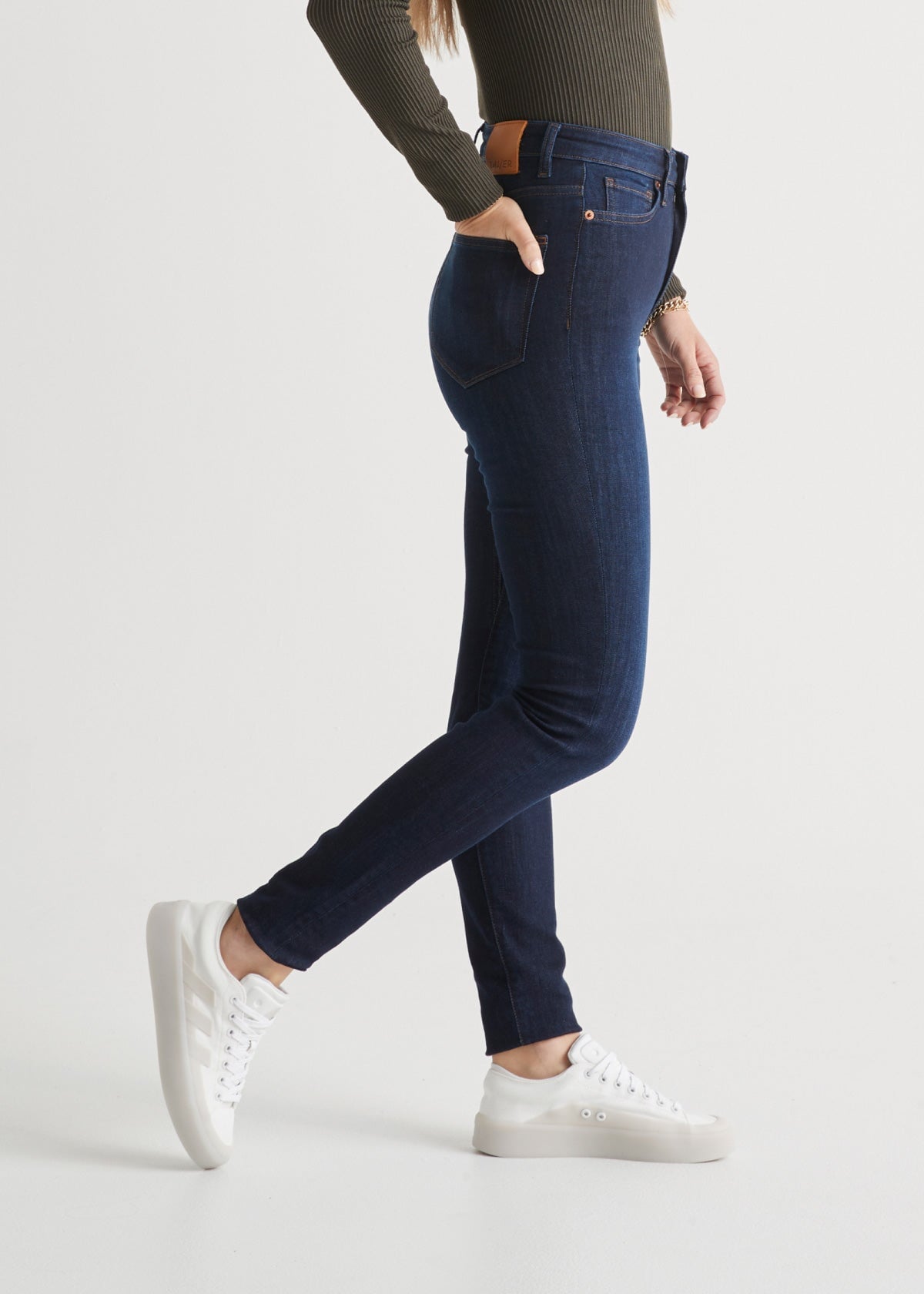 Durtebeua Tummy Control Jeans For Women High Rise Stretch Skinny Denim Jeans  With Hole Blue XL