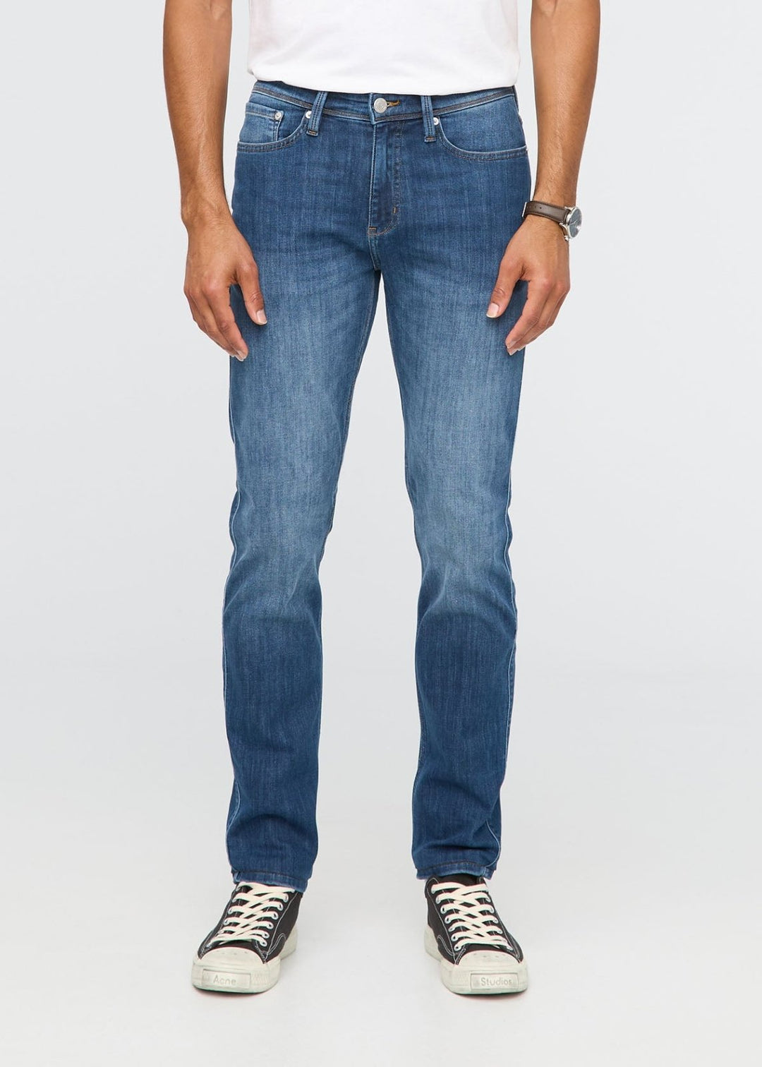 Stretch Slim White Jeans Men's Fashion Skinny Trousers Classic Casual Comfortable Denim Pants