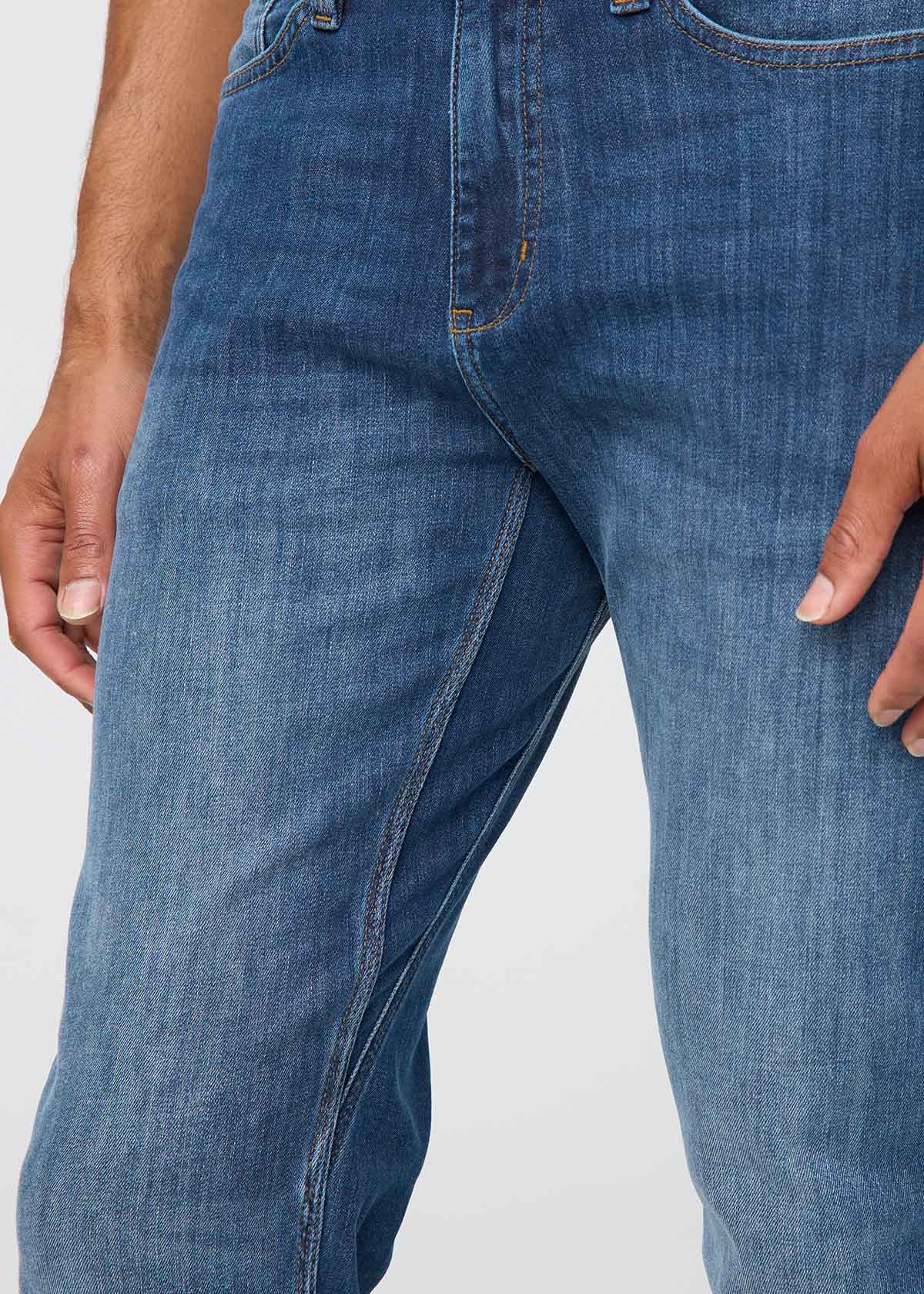 mens medium wash slim fit stretch jeans gusset