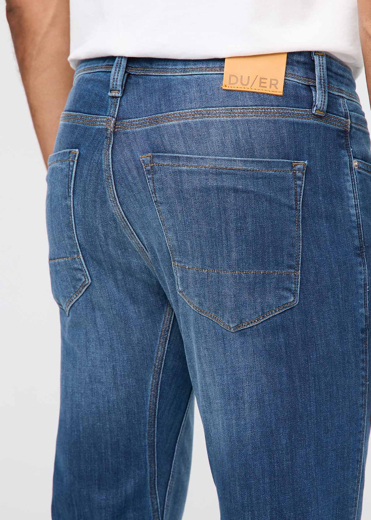mens medium wash slim fit stretch jeans back pocket