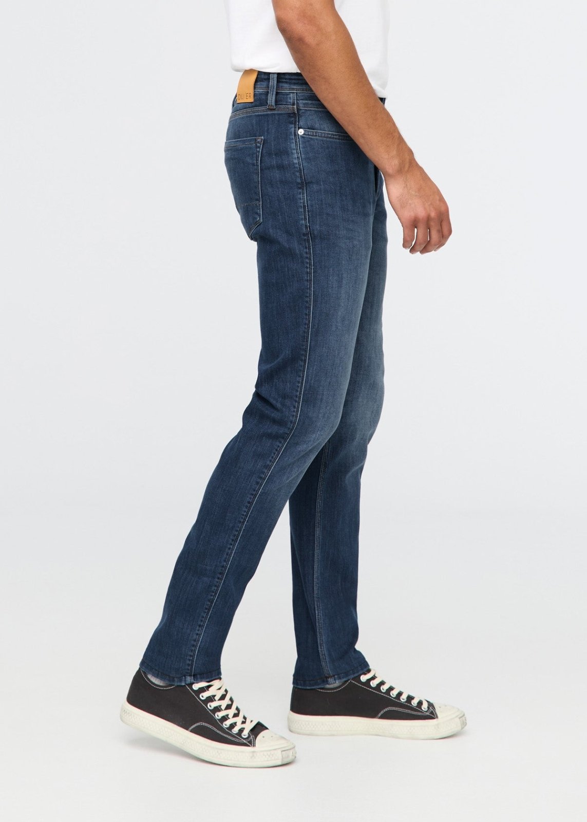 mens medium wash slim fit stretch jeans side