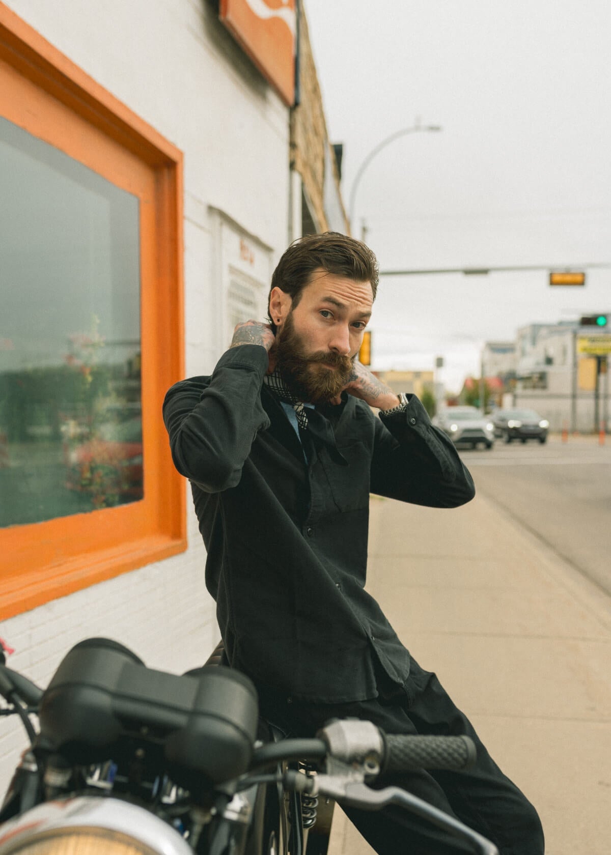 Men's Dark Grey Relaxed Moleskin Button Up Shirt