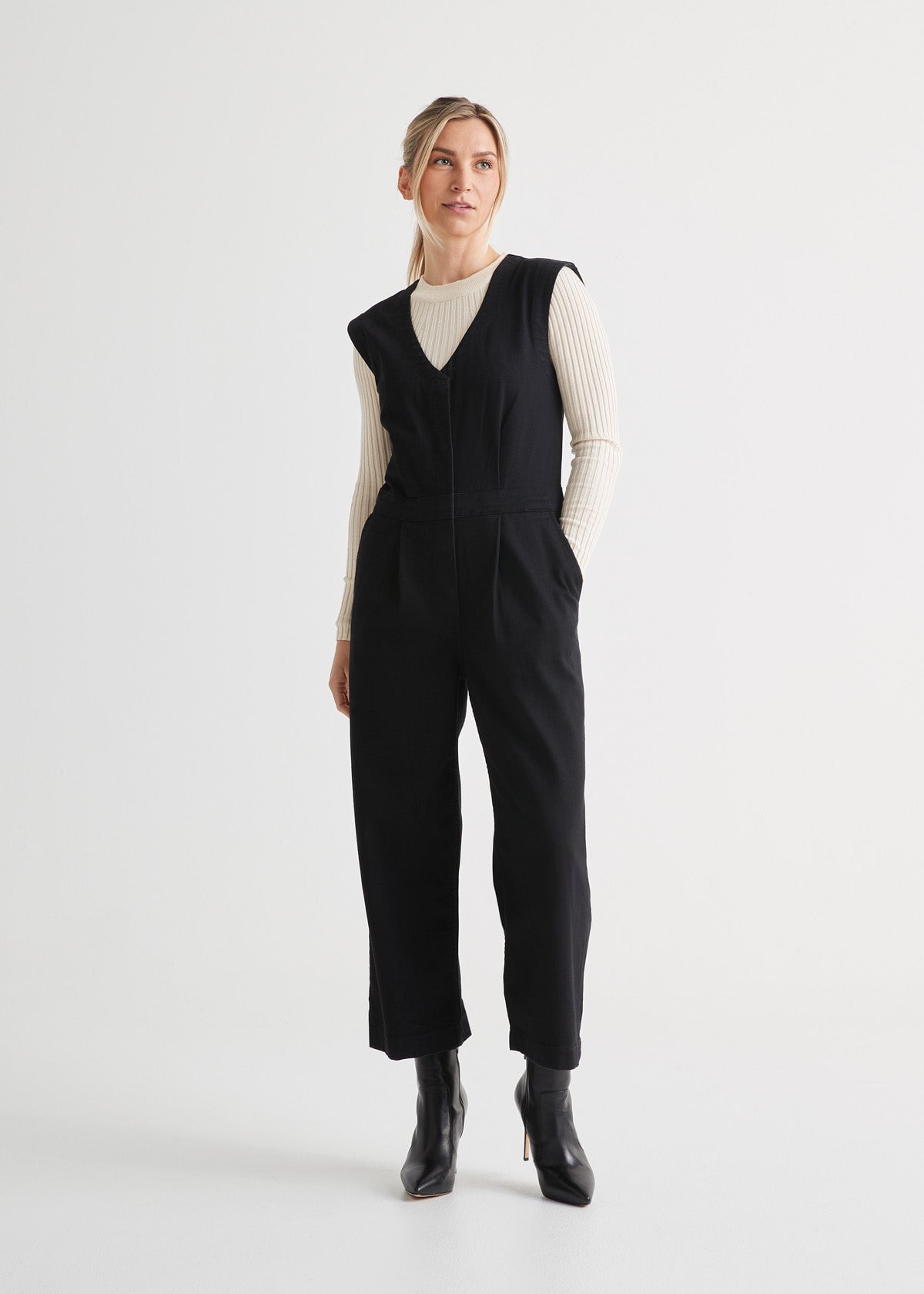 Women's Organic French Terry Jumpsuit XS / Black