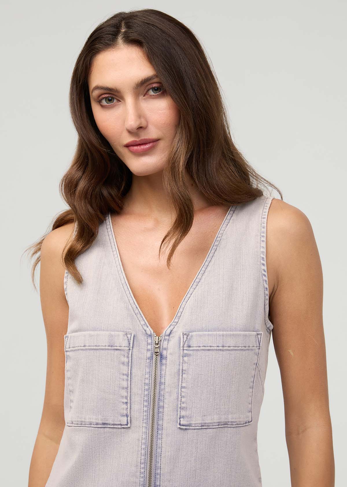Women's Quartz Fade Stretch Denim Jumpsuit Front