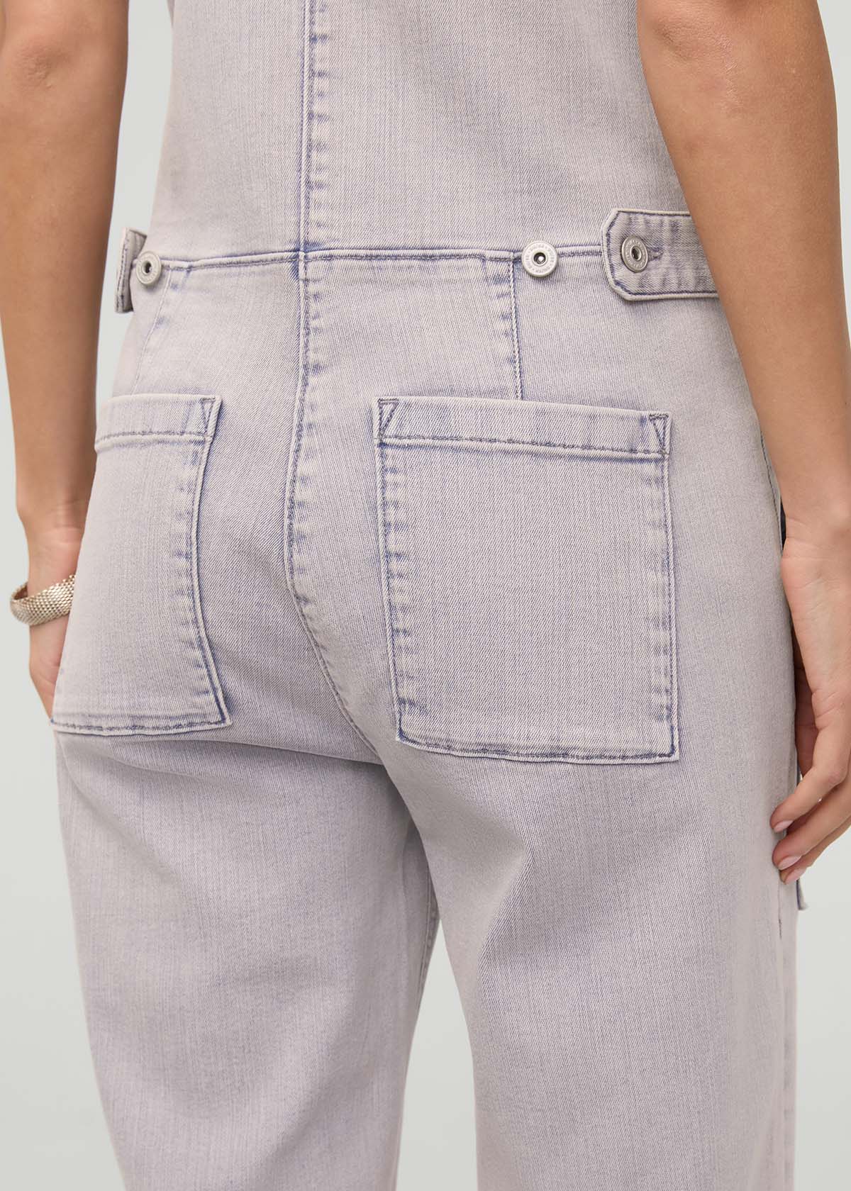 Women's Quartz Fade Stretch Denim Jumpsuit back detail