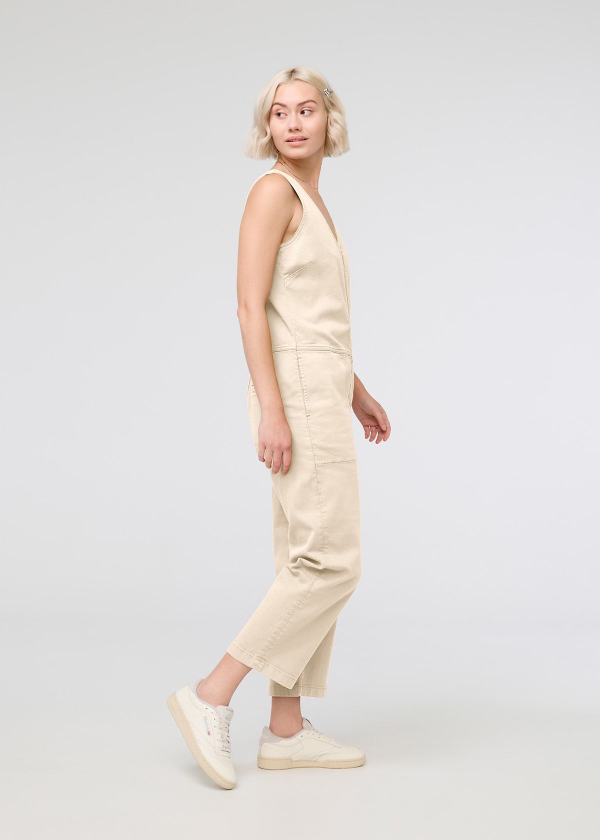 womens off-white luxtwill jumpsuit side