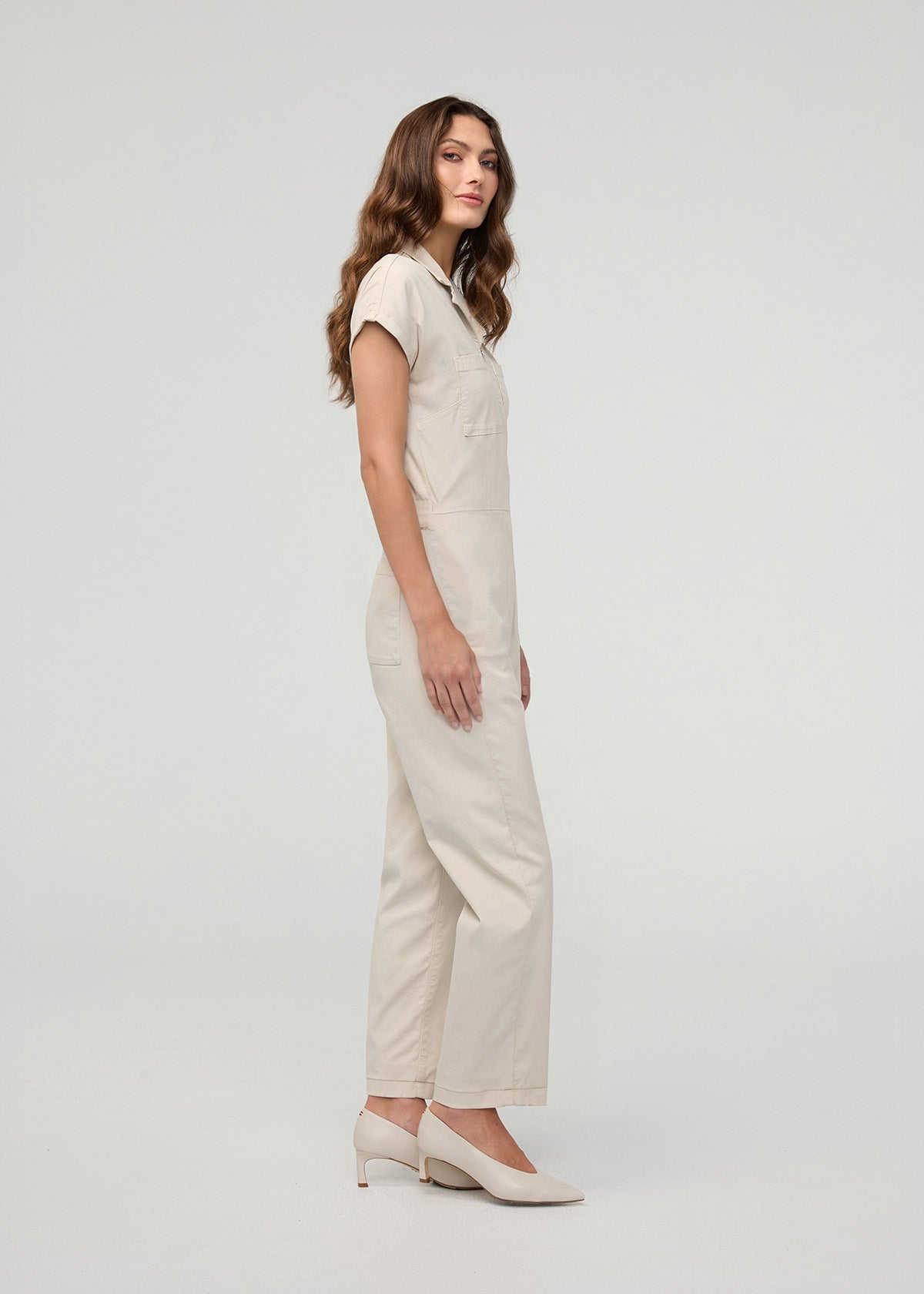 Women's Sandstone Light Stretch Twill Boiler Suit side