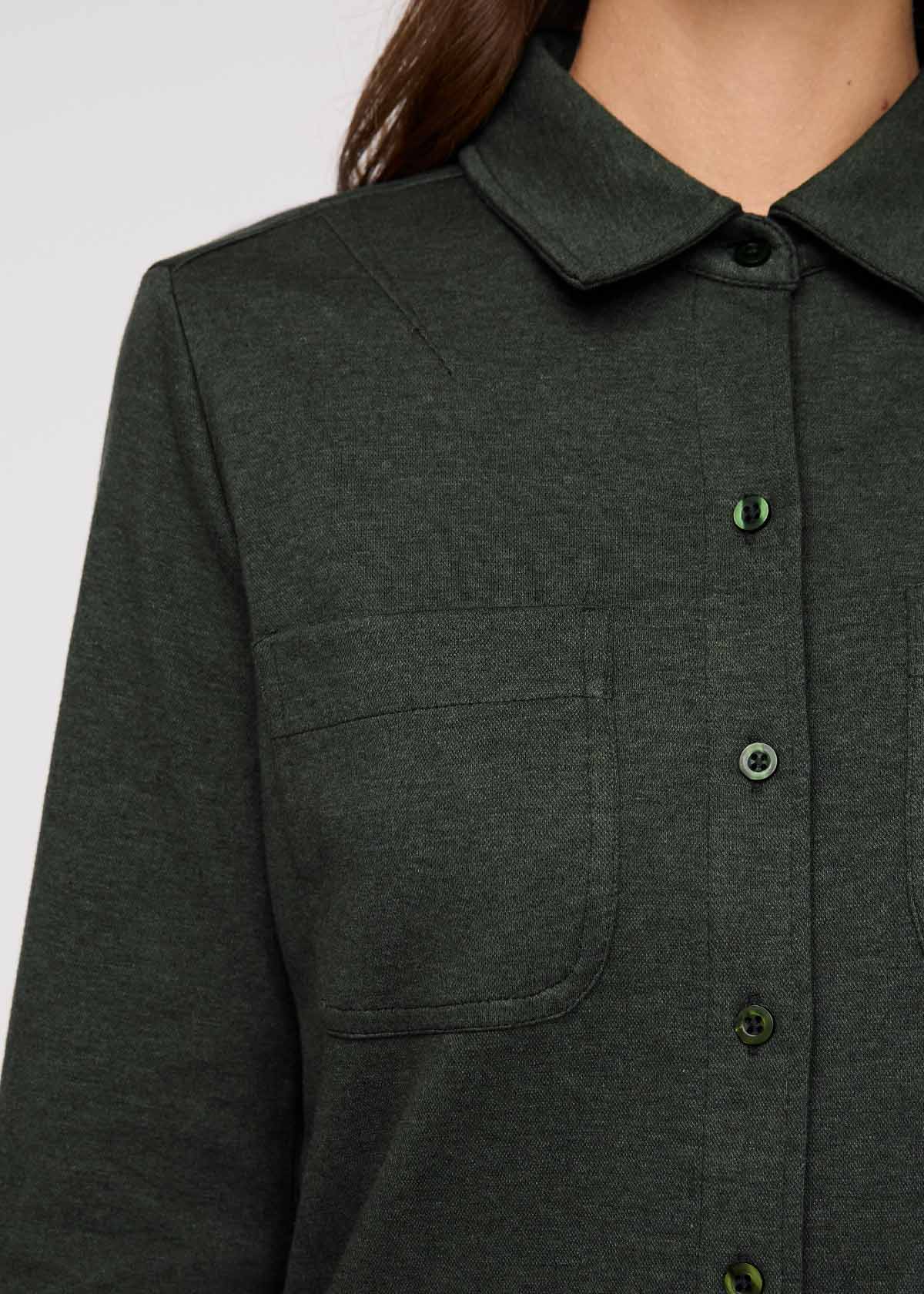 Women's Heather Peat Flannel Button Down Buttons