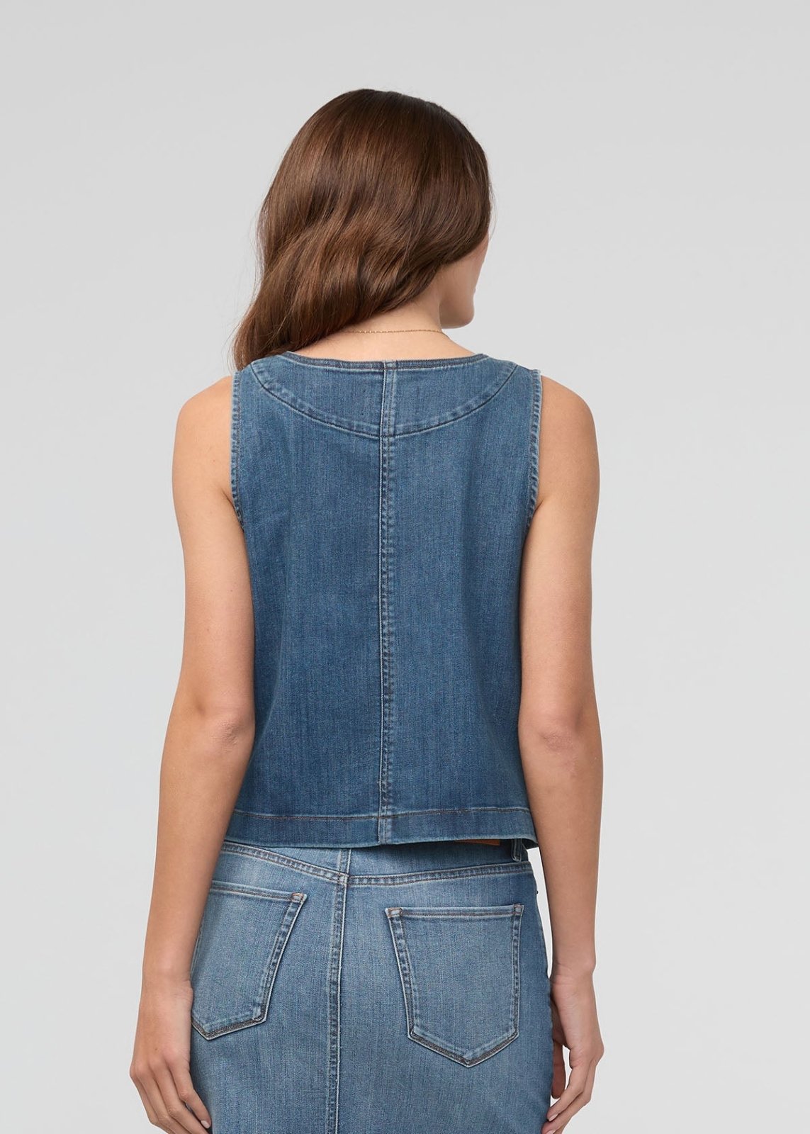 Women's Blue Ash Performance Denim Zip Front Vest
