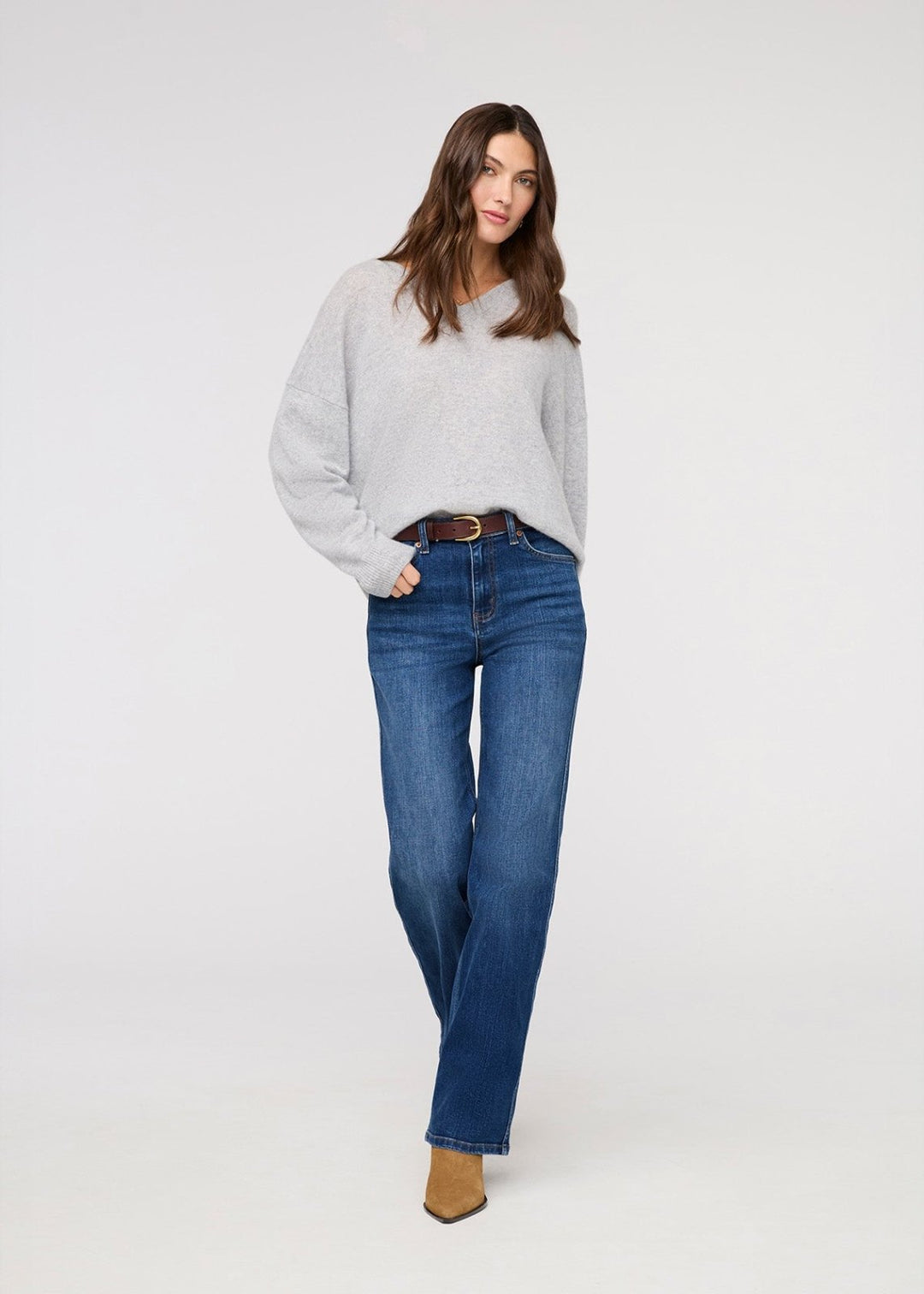 DU/ER | Women’s Midweight Performance Denim Wide Leg - Vintage Blue main image 0