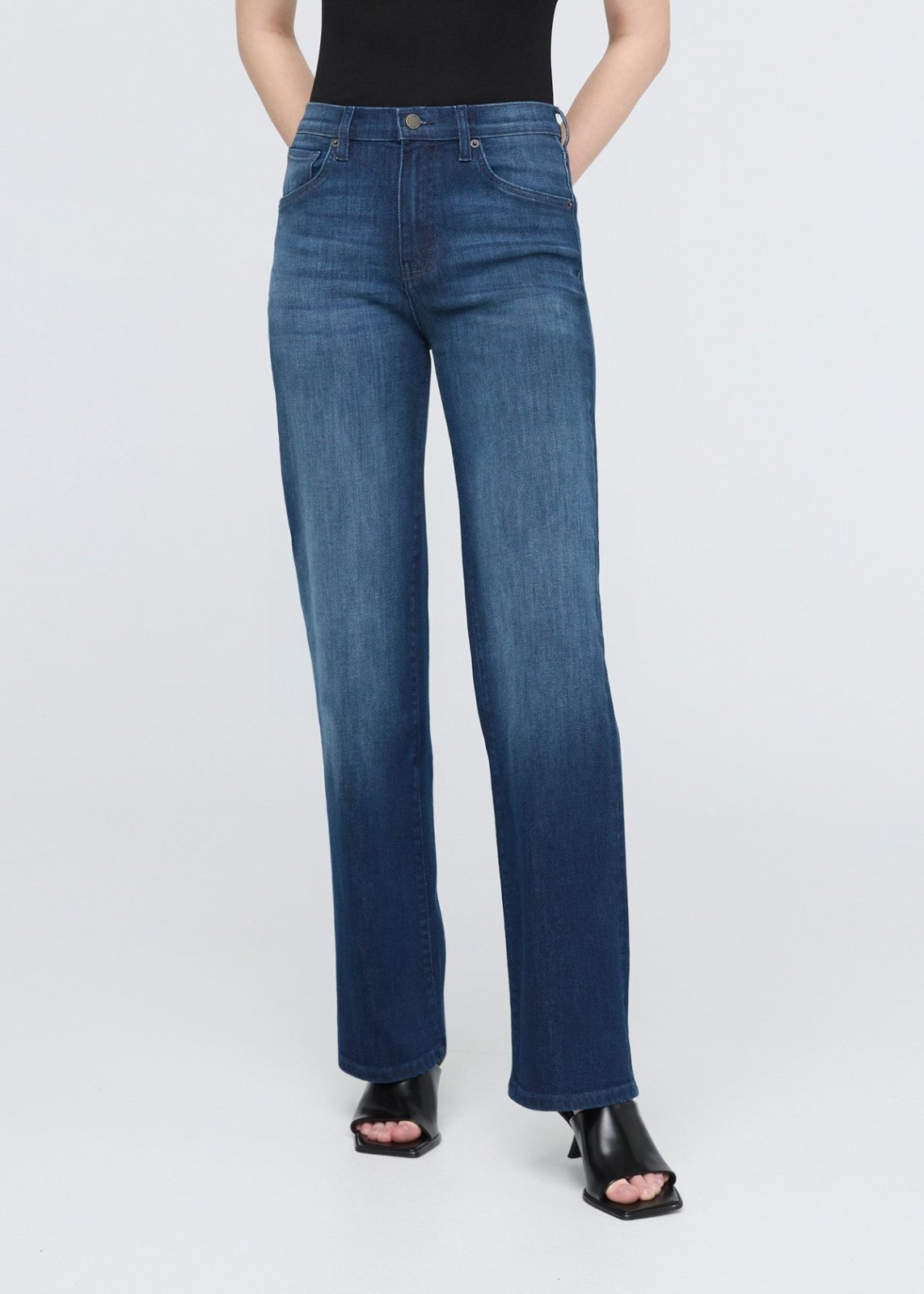 women's moonlight high rise straight jeans front