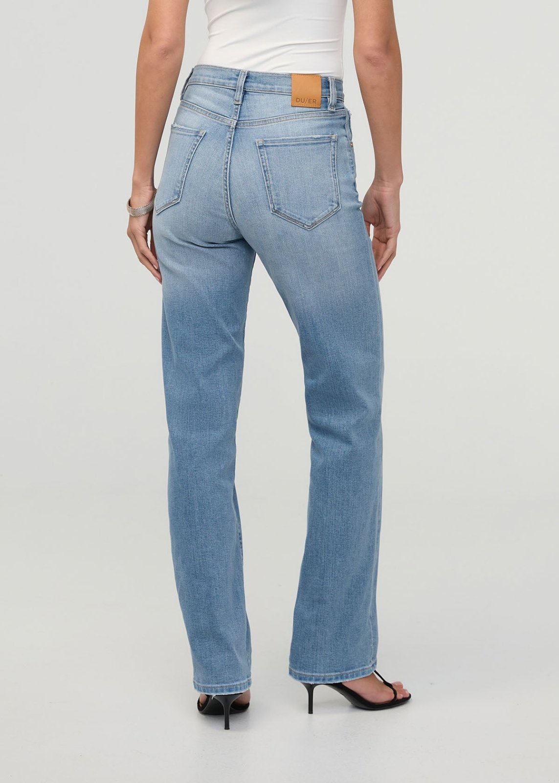 women's current high rise straight jeans rear
