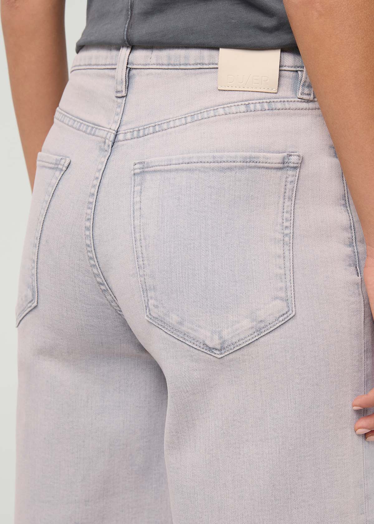 Women's Quartz Fade High Rise Wide Leg Crop Jeans rear waistband detail