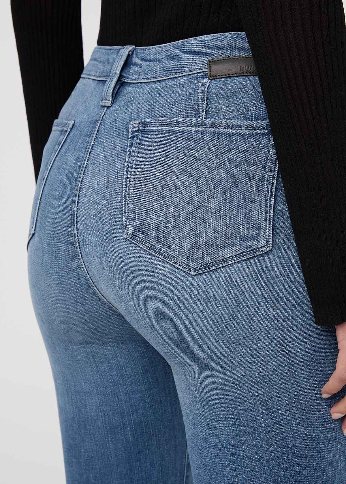 Women's No Sweat Denim London Fog Slim Straight Jeans back detail