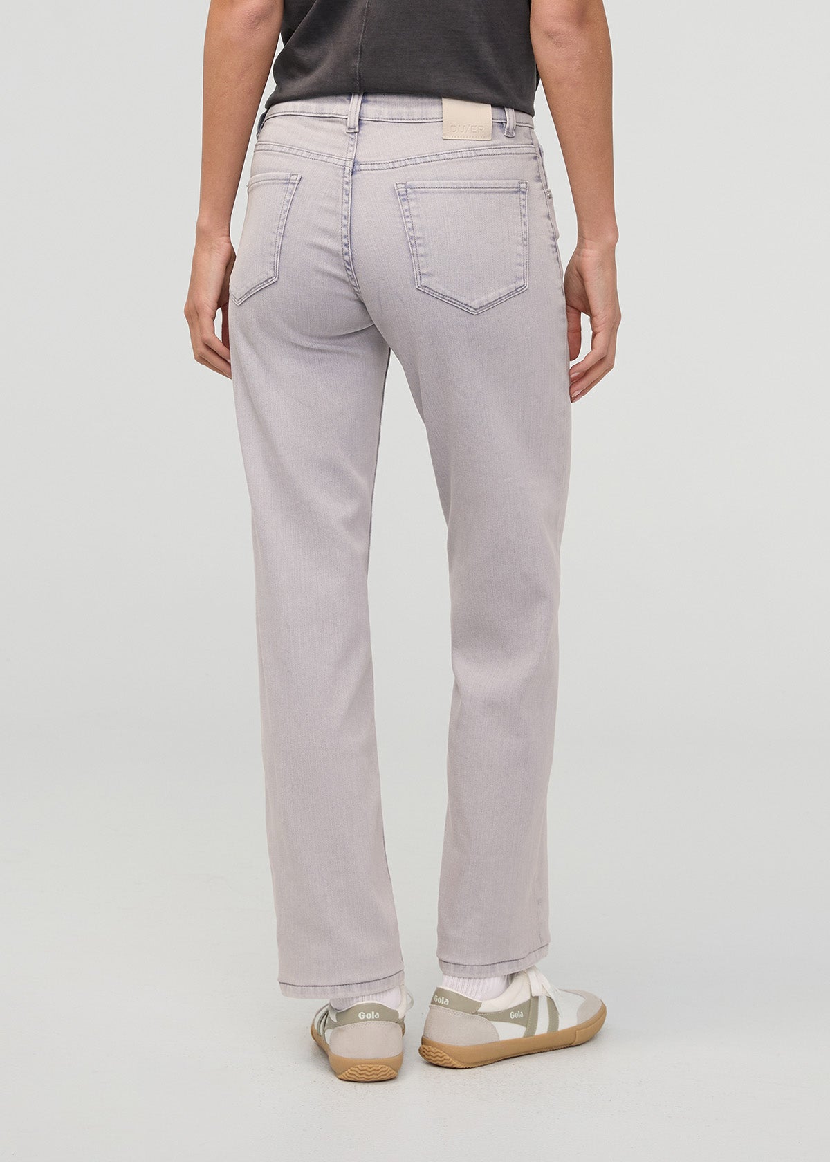 Women's Quartz Fade Mid Rise Straight Stretch Jeans back