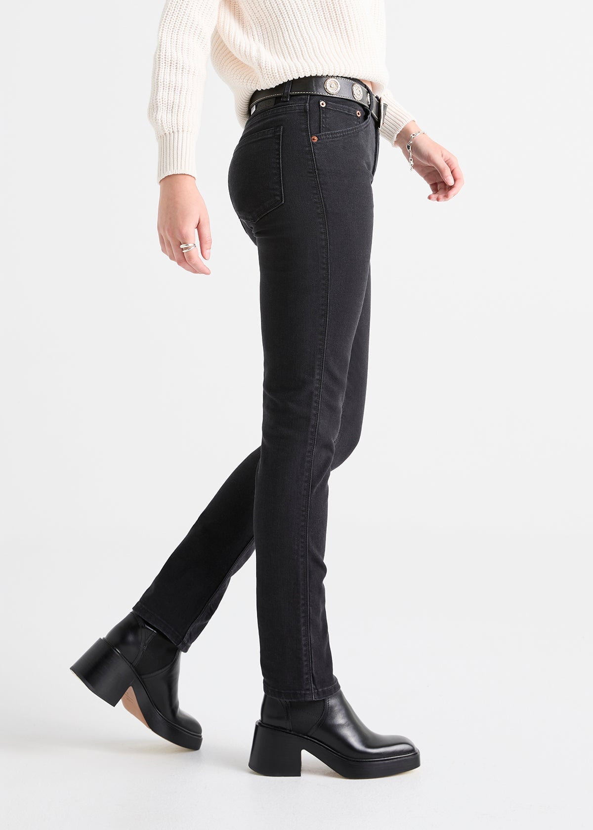 Ladies black hot sale stretch jeans