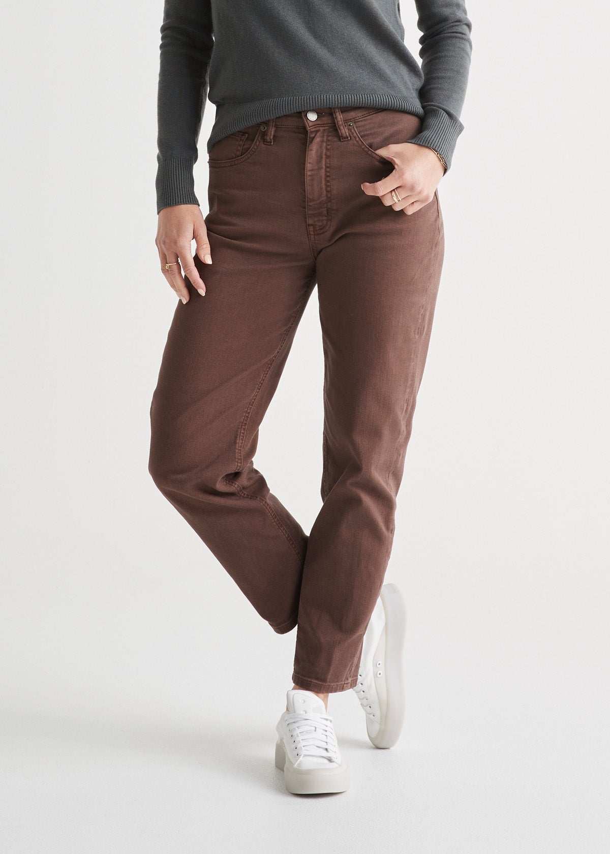 Women's cotton slacks low waist stretch straight office wear pants size  6x29.5