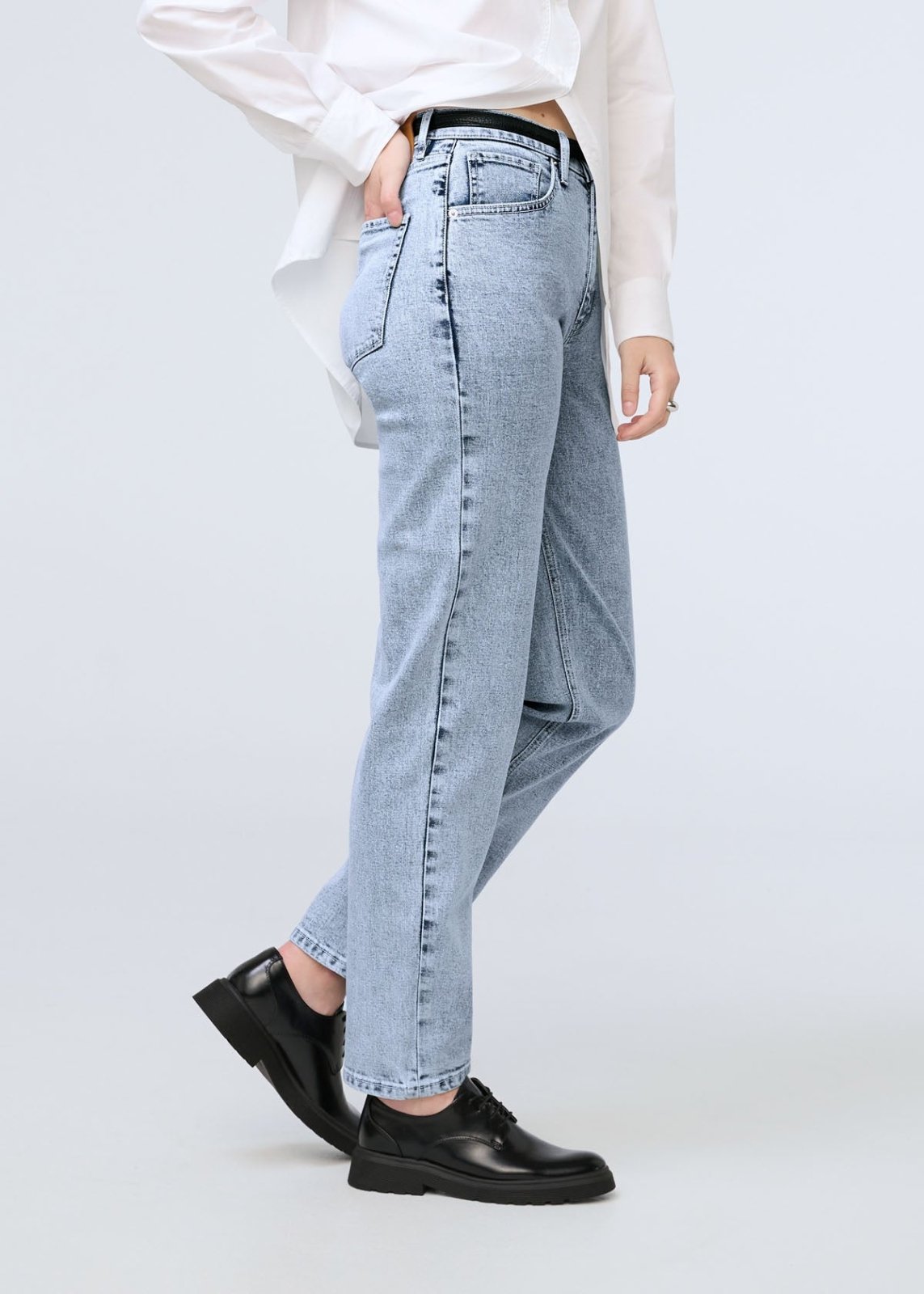 Duer High Waisted Mid Blue Jeans Women's Relaxed Fit Heritage Blue