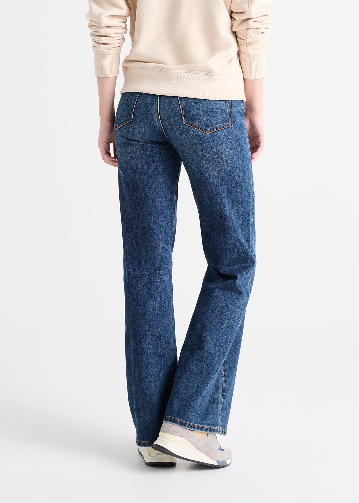 Women's Wide Leg Dark blue stretch jeans back