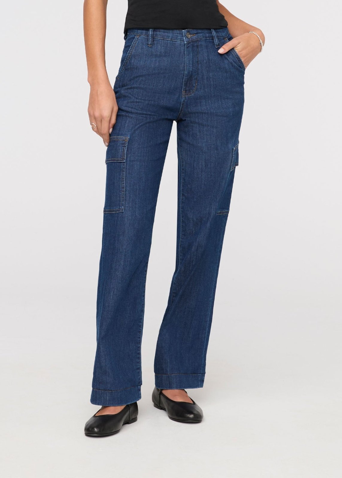 Women's Stargazer Indigo Denim Lite High Rise Cargo Front