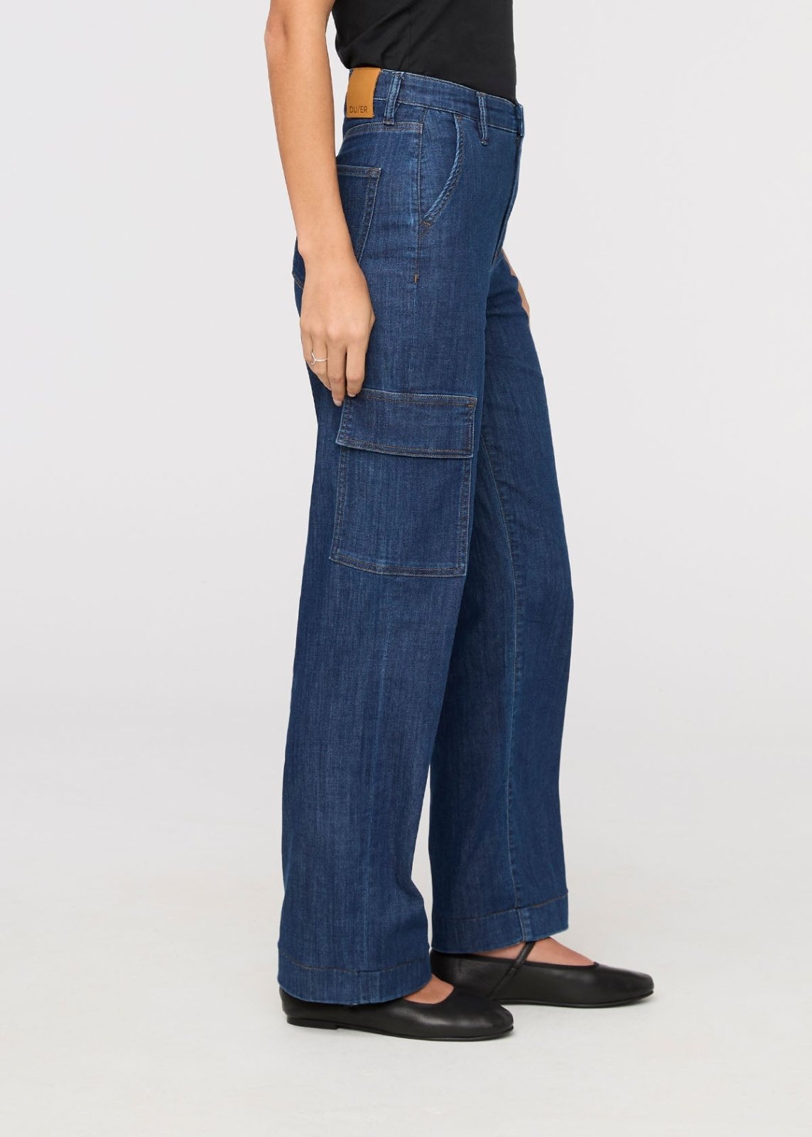 Women's Stargazer Indigo Denim Lite High Rise Cargo Side