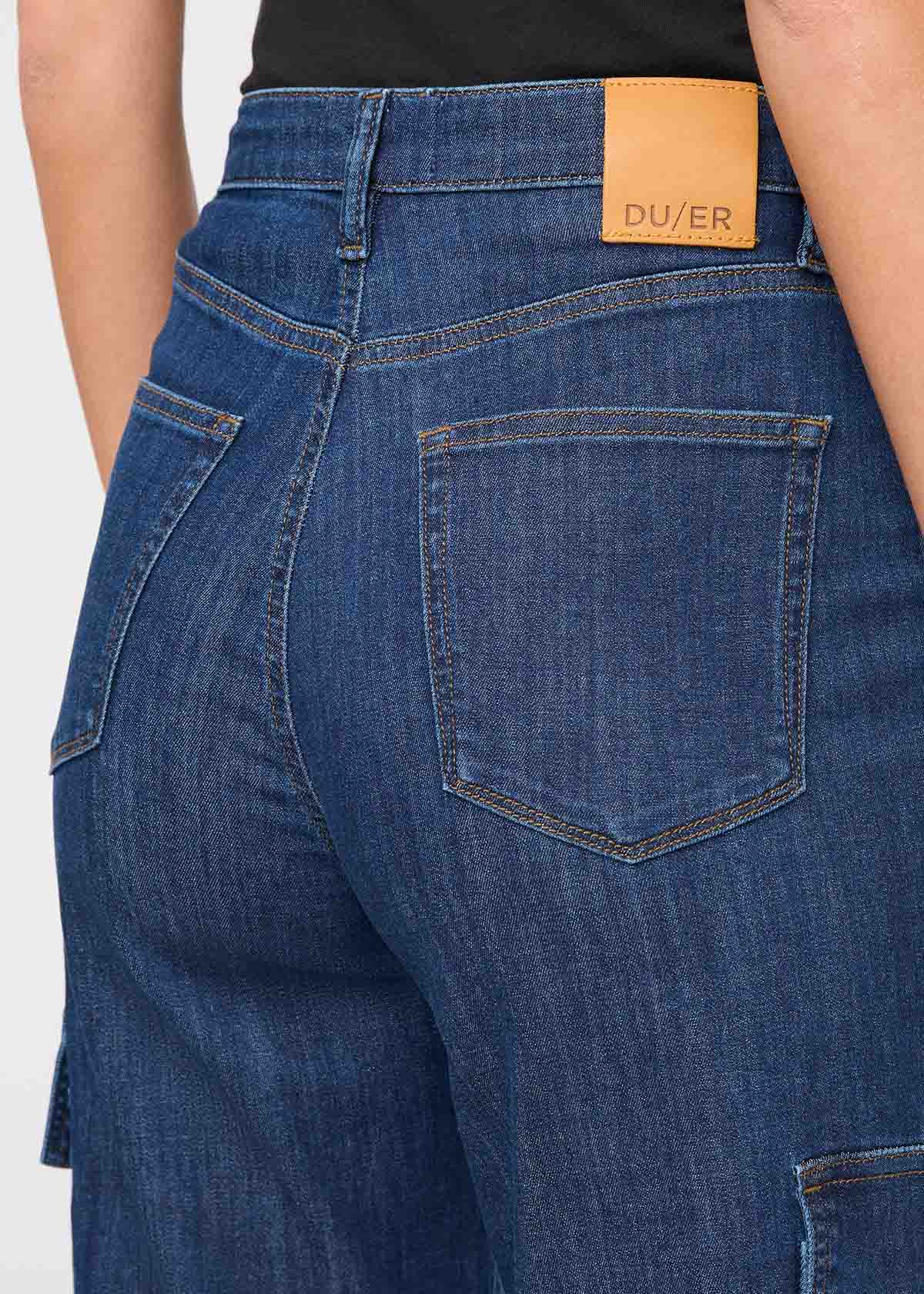 Women's Stargazer Indigo Denim Lite High Rise Cargo Back Detail